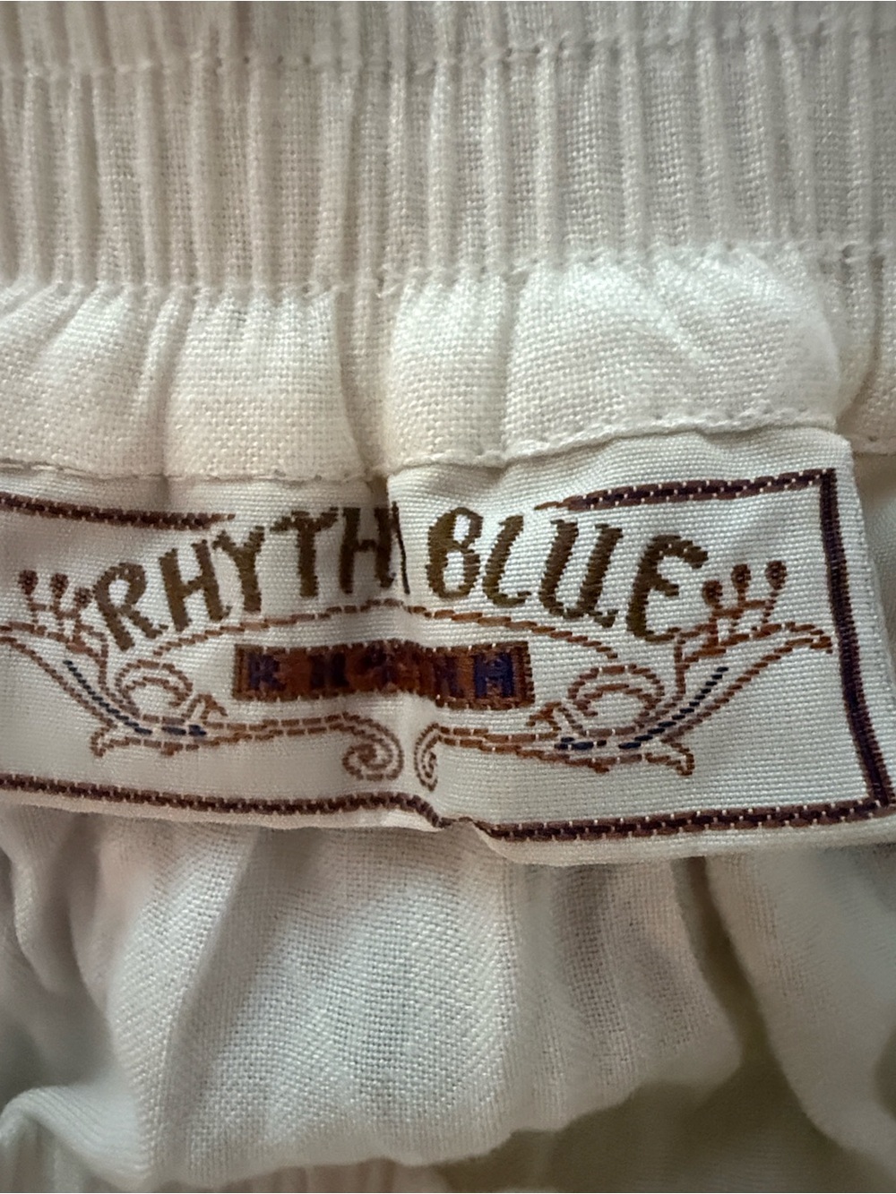 Vintage Rhythm Blue White Tiered Button-Trim Maxi Skirt small - Picture 3 of 6